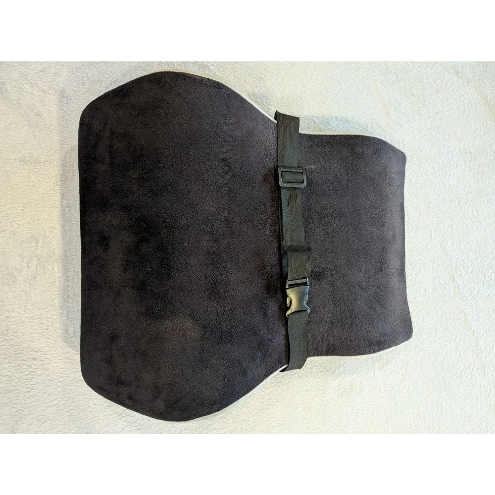 Samsonite Black & Gray Lumbar Support Pillow With Zipper Removeable Cover